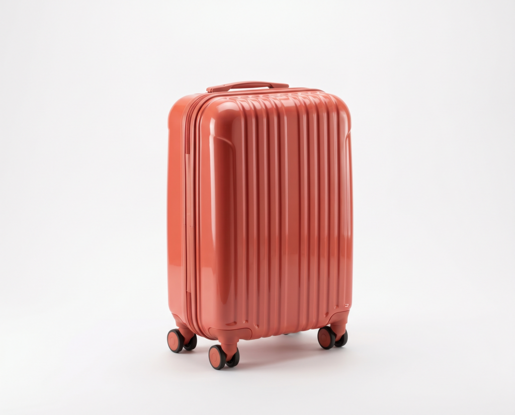 Shop Suitcases — Delivered to Your Hotel ABS hard-shell carry-on suitcase in coral red