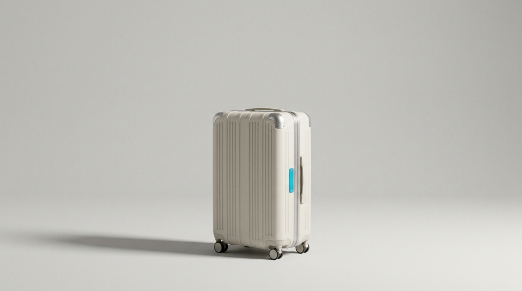Home A new hard-shell suitcase with a grooved shell and sturdy frame