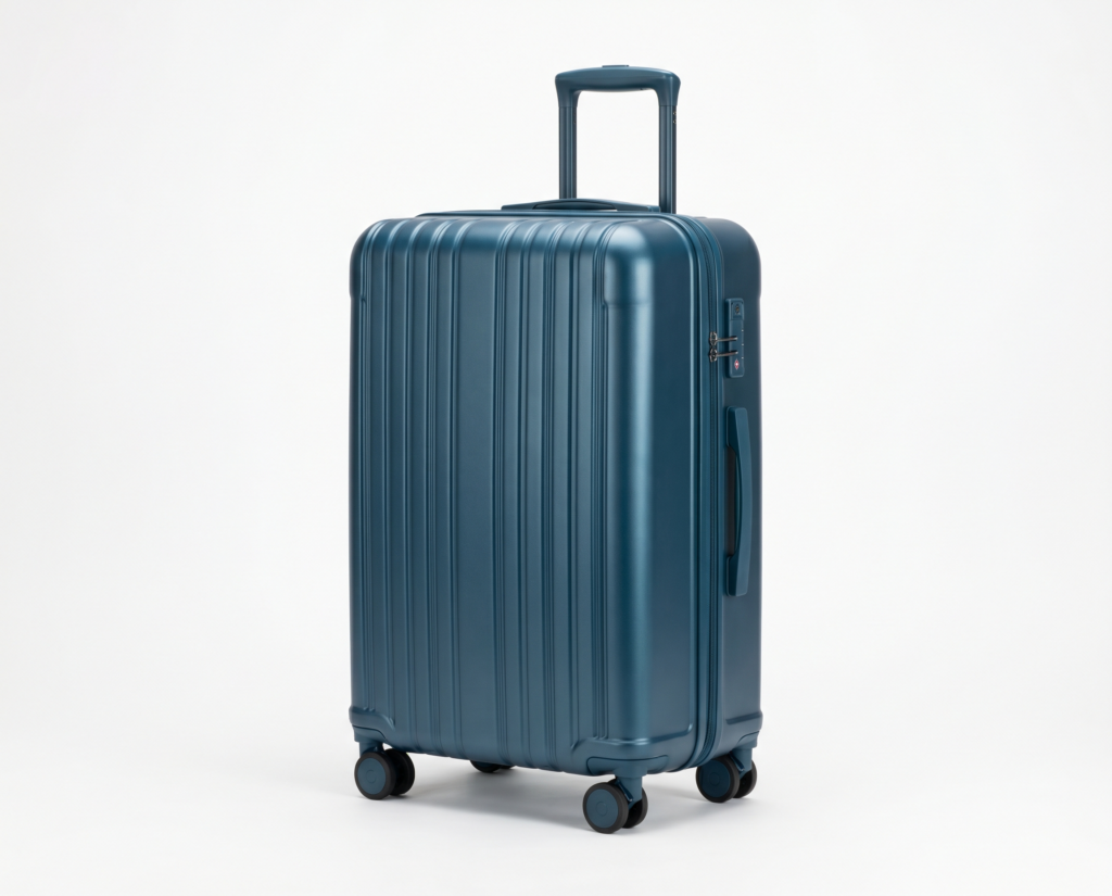 Shop Suitcases — Delivered to Your Hotel Polycarbonate hard-shell suitcase in teal blue
