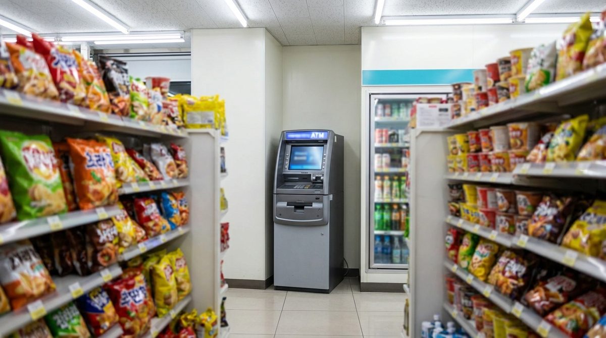 ATM inside a Korean convenience store - convenience store services korea for foreign cards