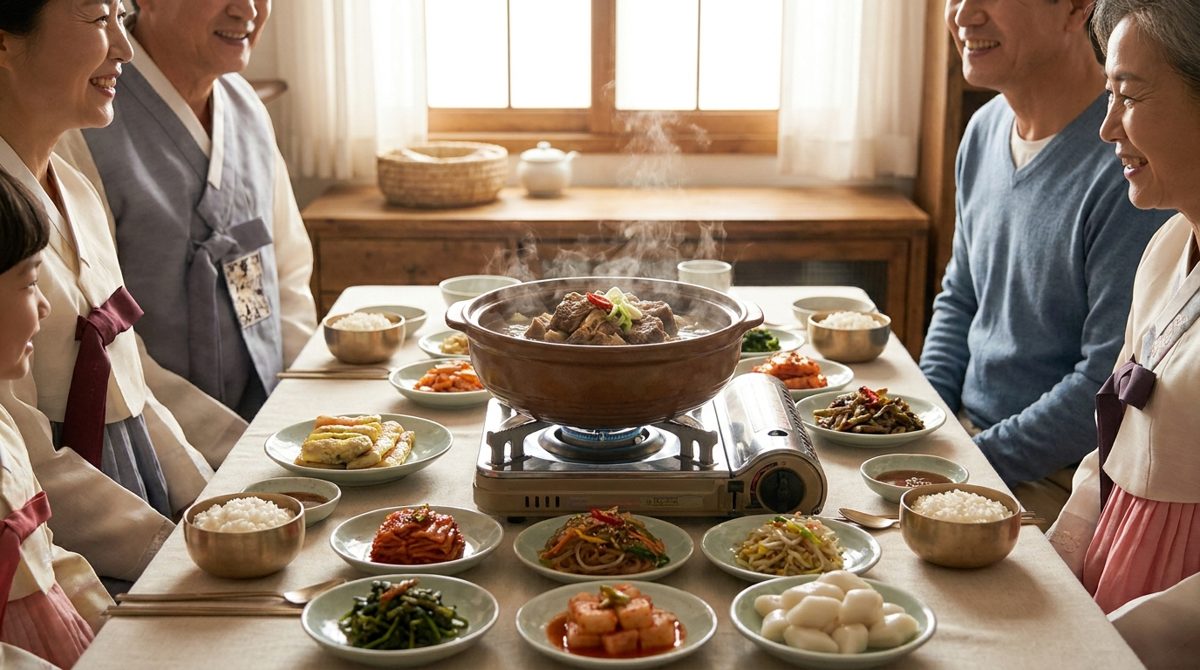 Galbitang simmering pot - traditional Korean birthday and celebration meal