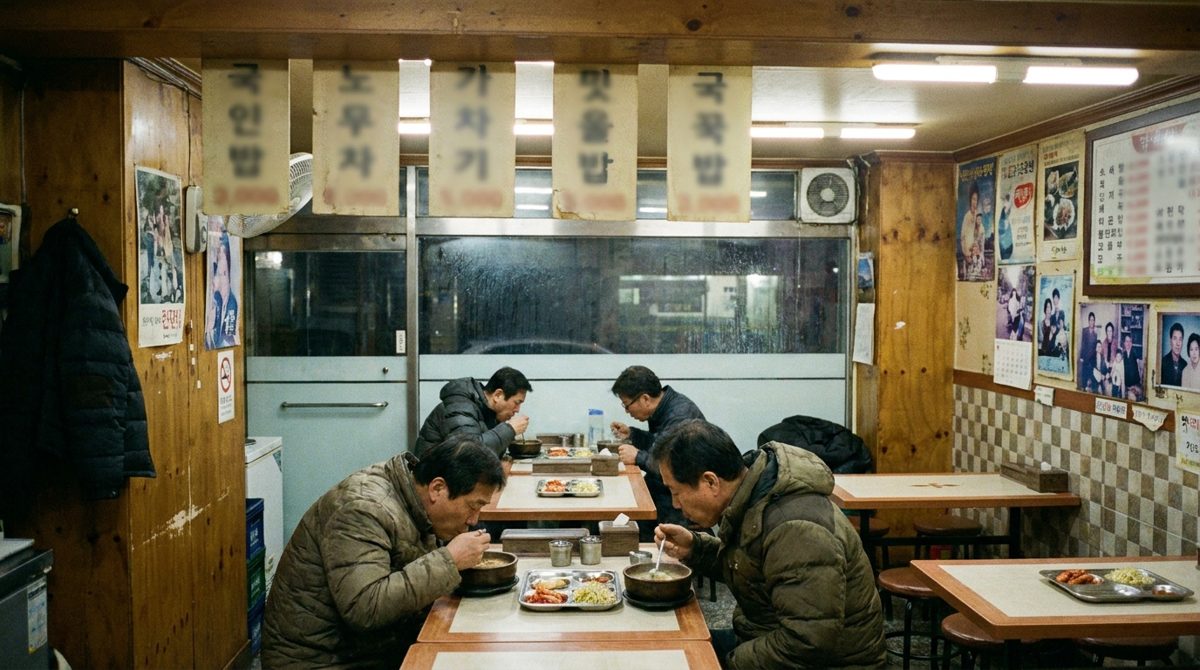 Korean 24-hour diner serving haejangguk hangover soup in the morning