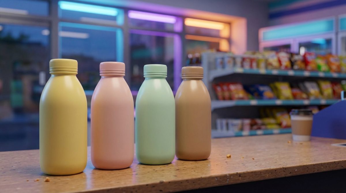 Korean banana milk flavor family - strawberry, melon, coffee and light versions
